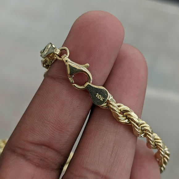 10kt real gold rope chain 5.5mm 22 inch - Picture 7 of 12